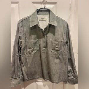 Fendi Charcoal Button-Up blouse